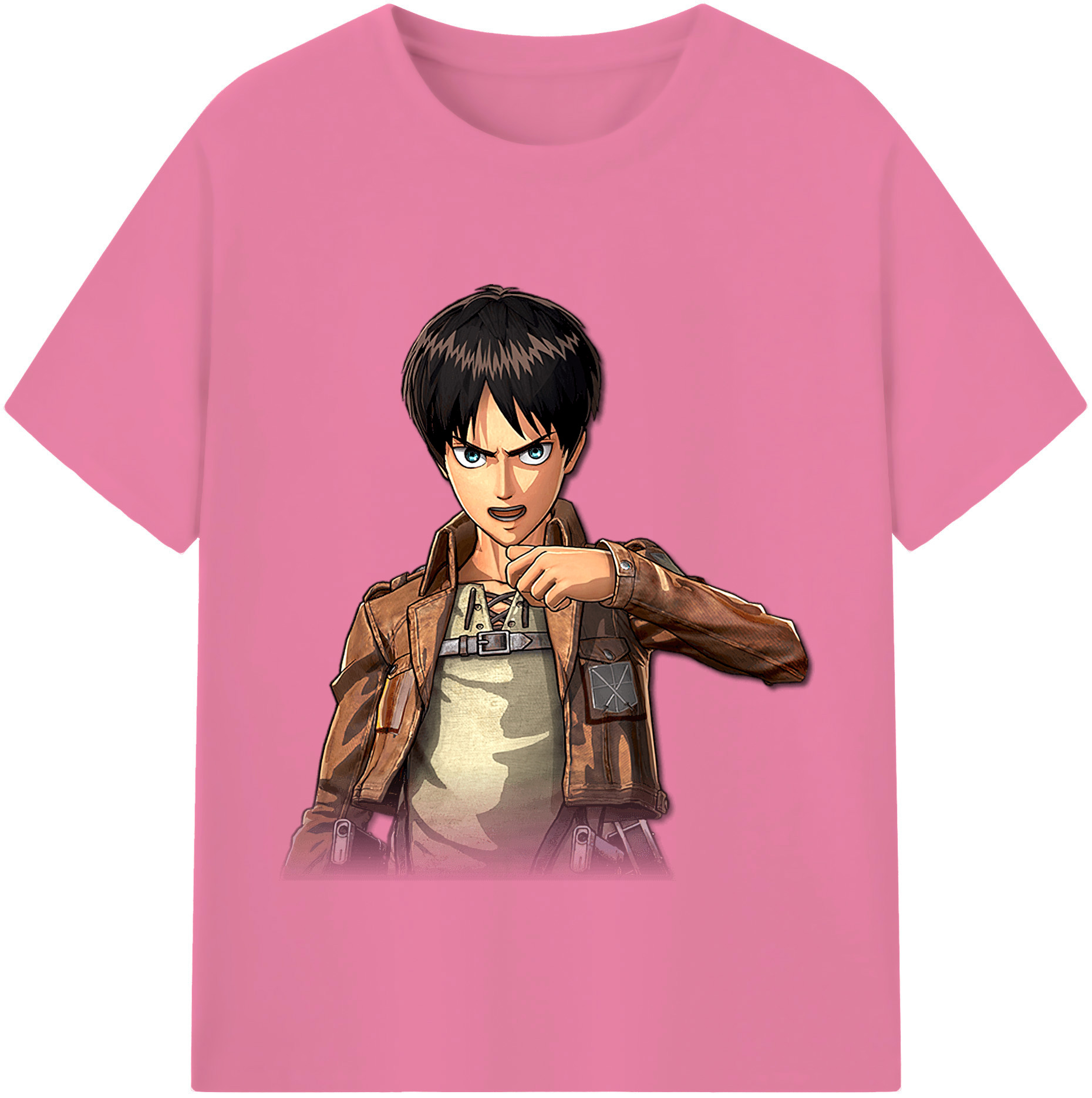 （画像用） 進撃の巨人 エレン･イェーガー Attack on Titan Eren Jäger 綿100％半袖Tシャツ（フロントプリント）